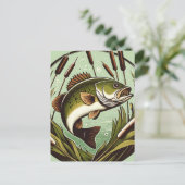 ラージムース・バスアングラー・フィッシャーマン父の日 ポストカード (スタンド正面)