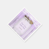 ラージメイソンジャー&ライツラベンダーパープル素朴 スタンダードカクテルナプキン (角)