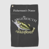 ラージメパーソナライズされたウイスパーラー魚釣りタオル ゴルフタオル (正面)
