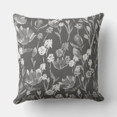 ラージモノグラムイニシャルロマンチックグレーフローラ クッション (裏面)