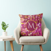 ラージモノグラムイニシャルロマンチックブルゴーニュフローラ クッション (椅子)