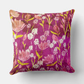 ラージモノグラムイニシャルロマンチックブルゴーニュフローラ クッション (裏面)