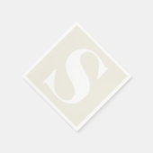 ラージモノグラム任意のイニシャルオンニュートラルベージュ スタンダードカクテルナプキン (角)