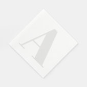 ラージモノグラム任意のイニシャルニュートラルライトグレー スタンダードランチョンナプキン (角)