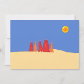 ラージャスターン州のタル砂漠で水を運ぶ女性たち 招待状 (正面)