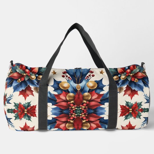 ラージユニーククリスマスダフェルバッグ ダッフルバッグ (正面)