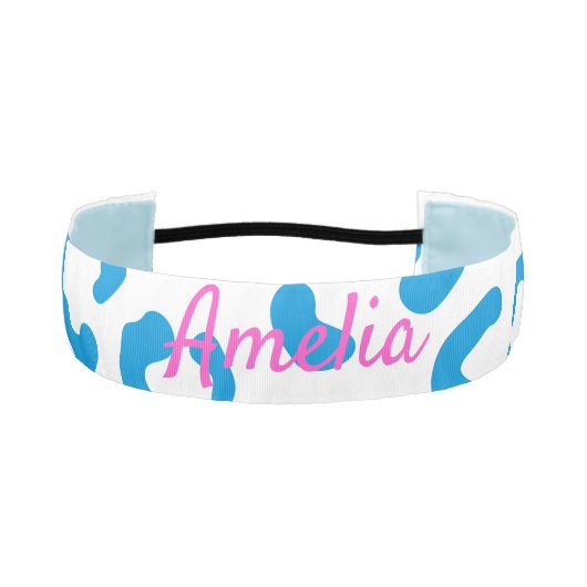 ラージライトブルーヒョウ印刷名 アスレチックヘッドバンド (正面)
