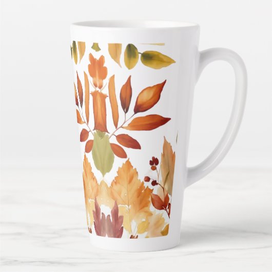 ラージラテマグ 17oz - 葉と自然のパターン カフェラテマグ (右)