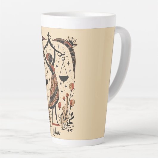 ラージラテムグリブラシナル〔占星術の〕十二宮図アート カフェラテマグ (右アングル)