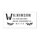 ラージレターと緑の姓差出人住所 ラバースタンプ (インプリント)