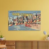 ラージレターのシーン – Dare Countyビーチ, NC キャンバスプリント (インサイチュ (リビング))