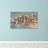 ラージレターのシーン – Dare Countyビーチ, NC キャンバスプリント (インサイチュ (ウッドフロア))