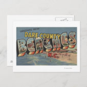 ラージレターのシーン – Dare Countyビーチ, NC ポストカード (正面/裏面)