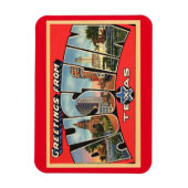 ラージレターグリーティングオースティンテキサス州ヴィンテージスタイル マグネット (縦)