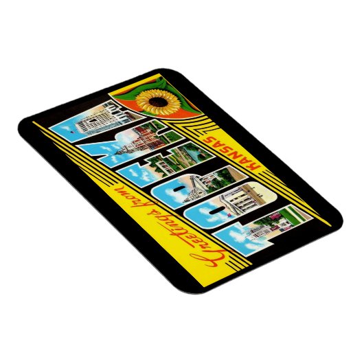 ラージレターグリーティングトペカカンザスヴィンテージスタイル マグネット (右側)