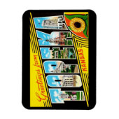 ラージレターグリーティングトペカカンザスヴィンテージスタイル マグネット (縦)