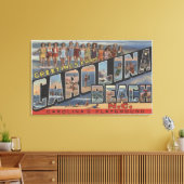 ラージレターシーン – カロライナビーチ, NC キャンバスプリント (インサイチュ (リビング))