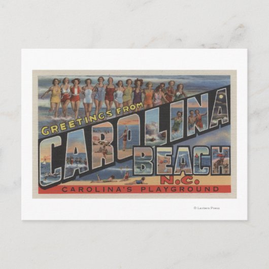 ラージレターシーン – カロライナビーチ, NC ポストカード (正面)