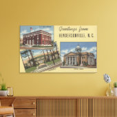 ラージレターシーン – Hendersonville, NC 2 キャンバスプリント (インサイチュ (リビング))