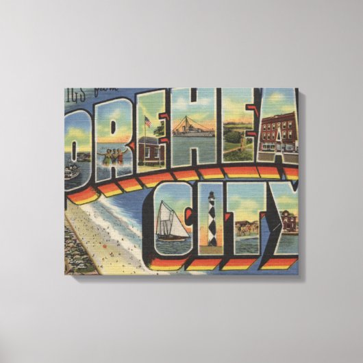 ラージレターシーン – Morehead City, NC キャンバスプリント (正面)