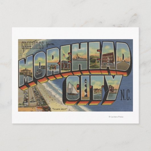 ラージレターシーン – Morehead City, NC ポストカード (正面)