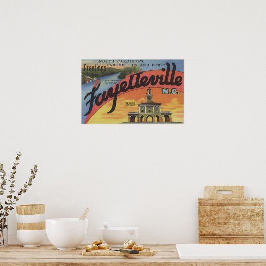 ラージレターシーン – NCファイエットビル ポスター (キッチン)