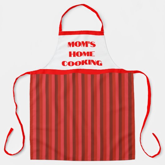 ラージレッドストライプのマムズホーム料理エプロン エプロン (正面)