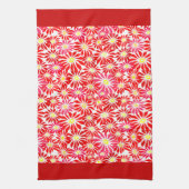 ラージレッドポインセチアレトロフローラルパターンキッチン キッチンタオル (縦)