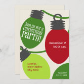 ラージレトロクリスマスライトパーティー招待状 招待状 (正面/裏面)