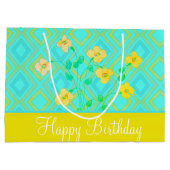 ラージレモンライムとティール（緑がかった色）任意の大事な行事抱き枕 ラージペーパーバッグ (裏面)