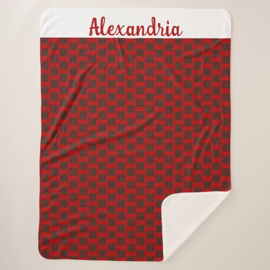 ラージ名前をカスタムするクリスマスホリデーバッファロー シェルパブランケット (正面)