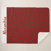 ラージ名前をカスタムするクリスマスホリデーバッファロー シェルパブランケット (正面(横))