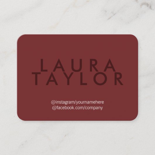 ラージ文字深いレッドグレー 名刺 (正面)