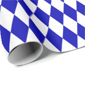 ラージ王室のブルーとホワイトハーレクイン ラッピングペーパー (ロールコーナー)