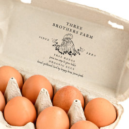 ラージ素朴ヴィンテージ卵カートンカスタムファミリーファーム ラバースタンプ
