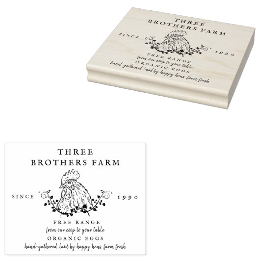 ラージ素朴ヴィンテージ卵カートンカスタムファミリーファーム ラバースタンプ (押印)