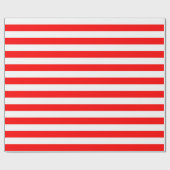 ラージ赤と白ストライプ紙 ラッピングペーパー (フラット)