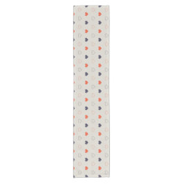 ラージ - ラブリー ハート / オレンジ クリーム ダーク ショートテーブルランナー