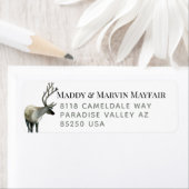 ラージ〔雄ジカの〕枝角スタグディアー差出人住所ラベル ラベル (インサイチュ)