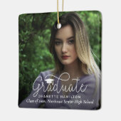 ラーススクリプト両面フォト卒業 セラミックオーナメント (左)