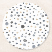 ラース紙吹雪ウォーターカラードット紙コースター ラウンドペーパーコースター (正面)