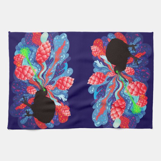 ラーゼキウイホップ爆発 キッチンタオル (横)