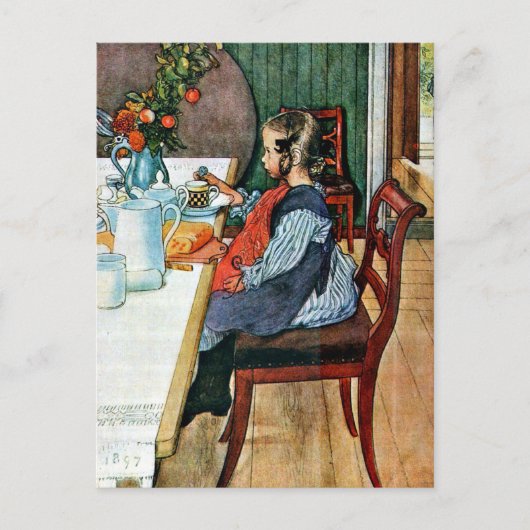 ラーソン: 朝遅い人の朝食 ポストカード (正面)