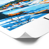 ラーティフィンランドヴィンテージトラベルポトレイトイラストレーション ポスター (角)