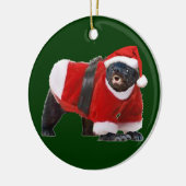 ラーテルのサンタのクリスマスツリーのオーナメント セラミックオーナメント (左)