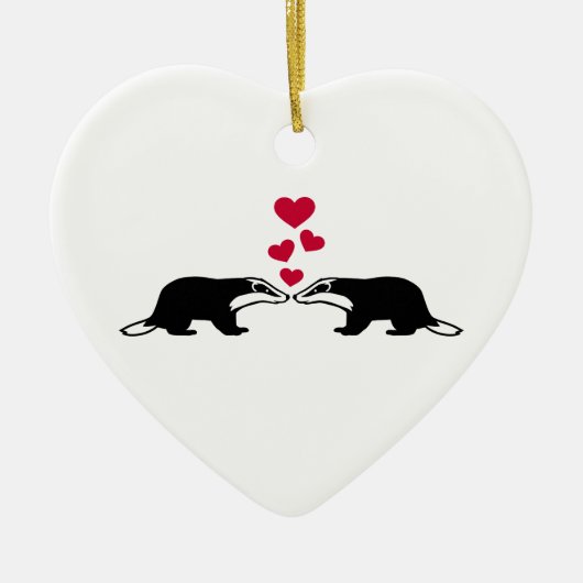 ラーテル愛ハート セラミックオーナメント (正面)
