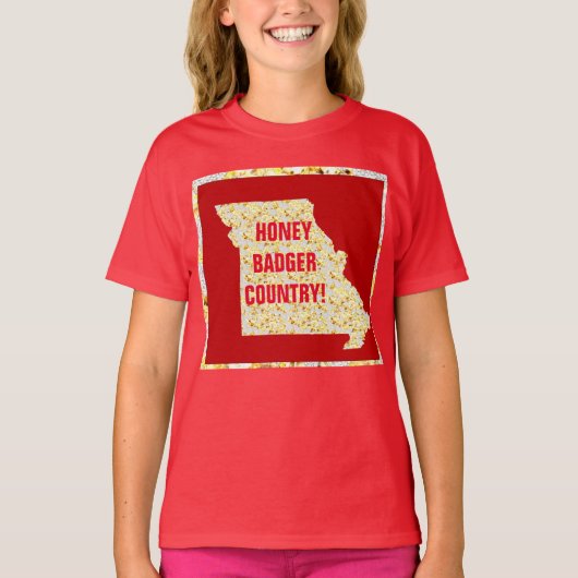 ラーテル（ミツアナグマ）国 Tシャツ (正面)