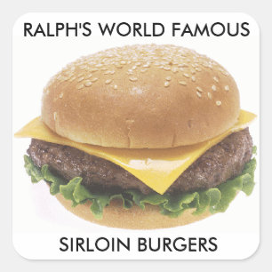 ラーフの世界的に有名なサーロインのハンバーガー スクエアシール