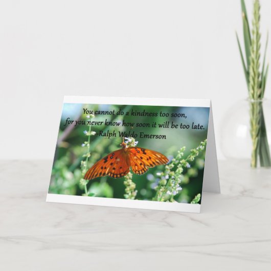 ラーフエマーソンの引用文。 親切さをすることができません。 カード (正面)