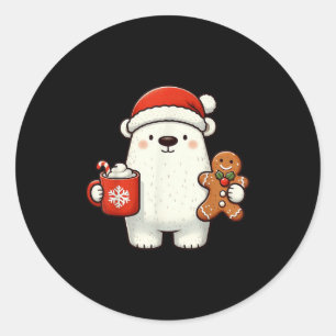 ラーベアサンタ帽子クリスマス休日XmasコーヒーC ラウンドシール